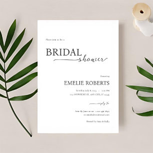 Simple Elegant Bridal Shower Invitation