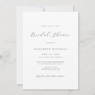 Simple Elegant Bridal Shower Invitation