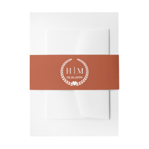 Simple Elegant Bride and Groom Initials Monogram Invitation Belly Band