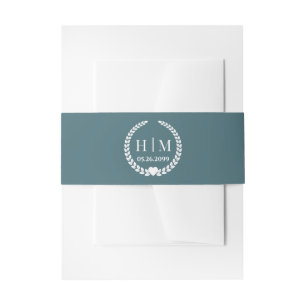 Simple Elegant Bride and Groom Initials Monogram Invitation Belly Band