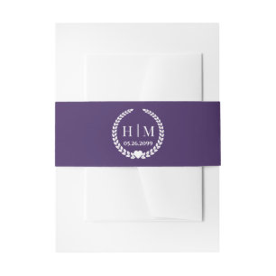 Simple Elegant Bride and Groom Initials Monogram Invitation Belly Band