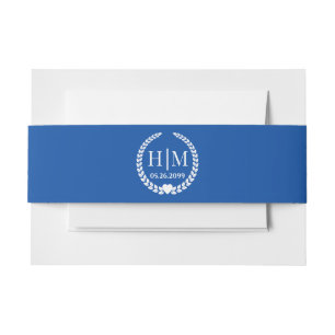 Simple Elegant Bride and Groom Monogram Invitation Belly Band