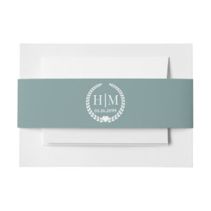 Simple Elegant Bride and Groom Monogram Invitation Belly Band