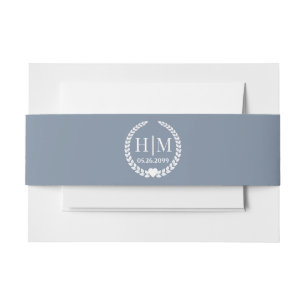 Simple Elegant Bride and Groom Monogram Invitation Belly Band
