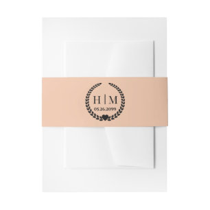 Simple Elegant Bride and Groom Monogram Invitation Belly Band