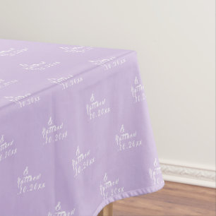 Simple Elegant Bride and Groom Names Wedding Tablecloth