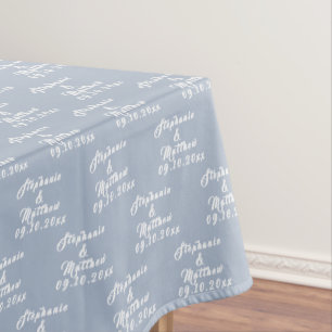 Simple Elegant Bride and Groom Names Wedding Tablecloth