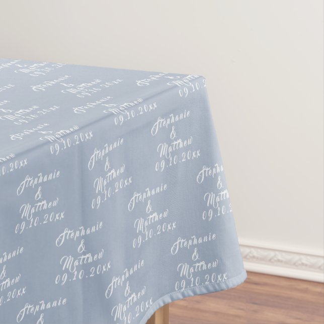 Simple Elegant Bride and Groom Names Wedding Tablecloth (In Situ)