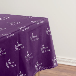 Simple Elegant Bride and Groom Names Wedding Tablecloth