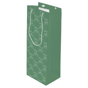 Simple Elegant Bride and Groom Names Wedding Wine Gift Bag