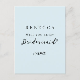 Simple elegant Bridesmaid Proposal Postcard