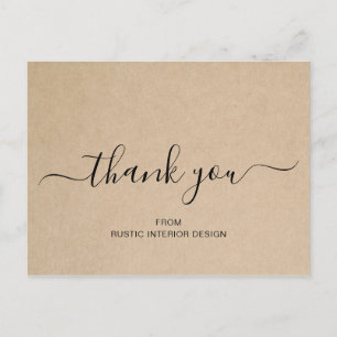 Simple Elegant Brown Business Thank You Postcard