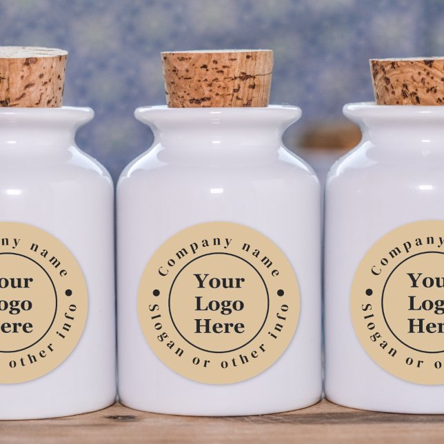 Simple elegant brown classic round sticker (Creator Uploaded)