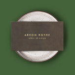 Simple Elegant Brown Leather Professional Business Card<br><div class="desc">Realistic digital image of dark brown leather textured background. Premium cardstock is recommended to protect against tiny surfaces scratches that are more apt to show up  on the standard cardstock.</div>