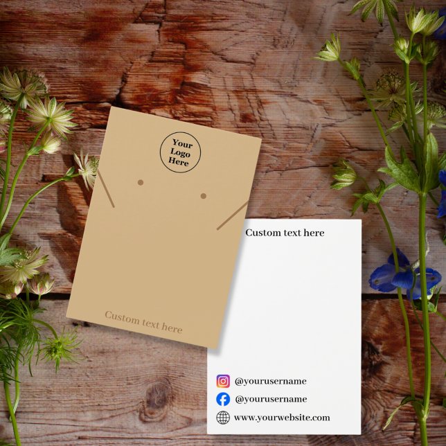 Simple elegant brown necklace earring Display Card (Creator Uploaded)