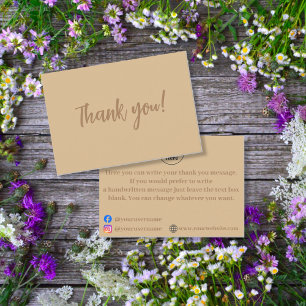 Simple elegant brown Thank You Card