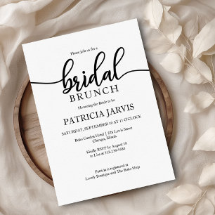 Simple Elegant Brunch And Bubbly Bridal Shower Invitation
