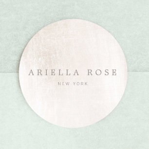 Simple Elegant Brushed White Marble Professional Classic Round Sticker