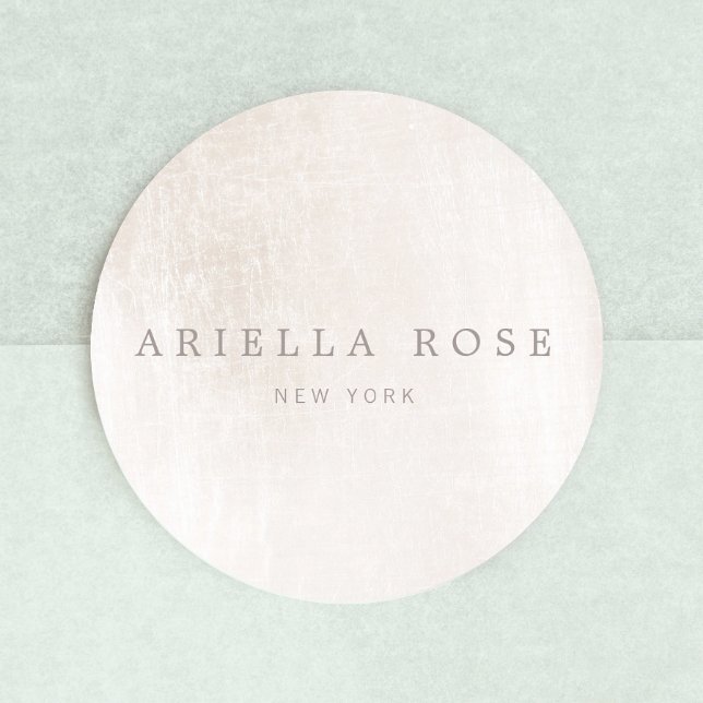 Simple Elegant Brushed White Marble Professional Classic Round Sticker (Creator Uploaded)