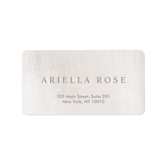 Simple Elegant Brushed White Marble Professional Label (Front)