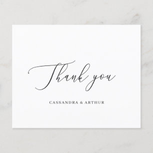 Simple Elegant Budget Wedding Thank You Card