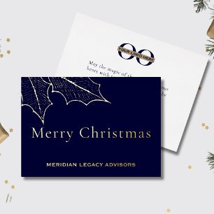 Simple Elegant Business Christmas Card with Logo