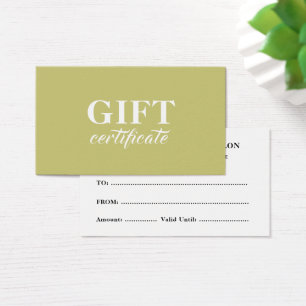 Simple Elegant Business Gift Certificate