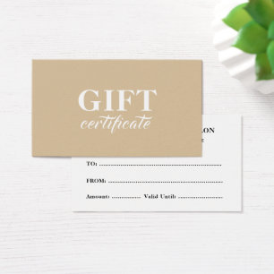 Simple Elegant Business Gift Certificate 