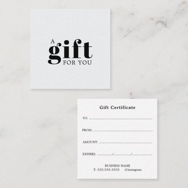  Simple Elegant Business Gift Loyalty Card (Front/Back)