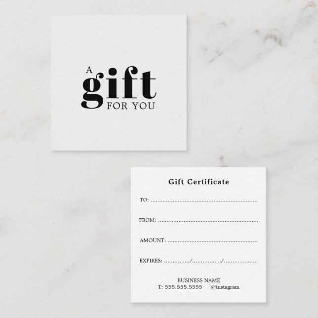  Simple Elegant Business Gift Loyalty Card (Front/Back)