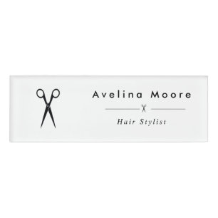 Simple elegant business light beauty salon name tag