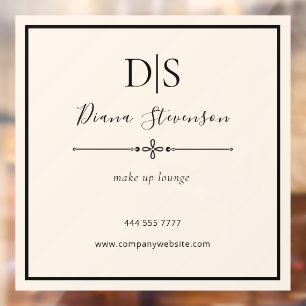 Simple Elegant Business Salon Name Initial Beige