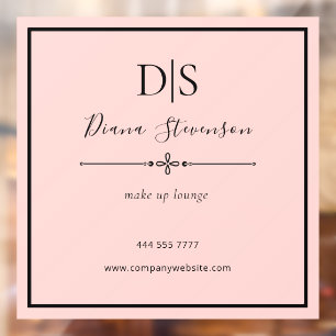 Simple Elegant Business Salon Name Initial Pink