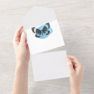 simple elegant butterfly invitation and stationary