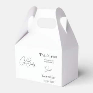 Simple Elegant Calligraphy Baby Shower Favour Box