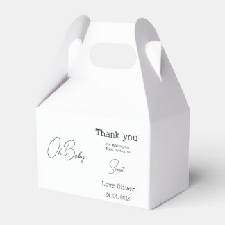 Simple Elegant Calligraphy Baby Shower Favour Box