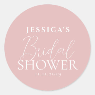 Simple Elegant Calligraphy Bridal Shower Classic Round Sticker