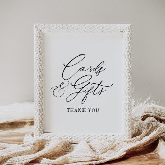 Simple Elegant Calligraphy Cards and Gifts Sign