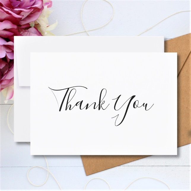 Simple Elegant Calligraphy Custom Message Thank You Card (Creator Uploaded)