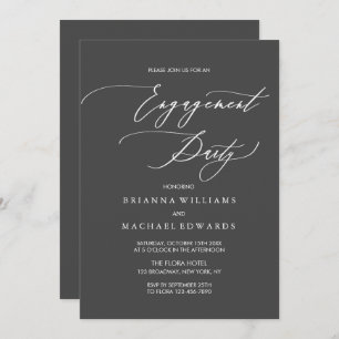 Simple Elegant Calligraphy Engagement Party Invitation