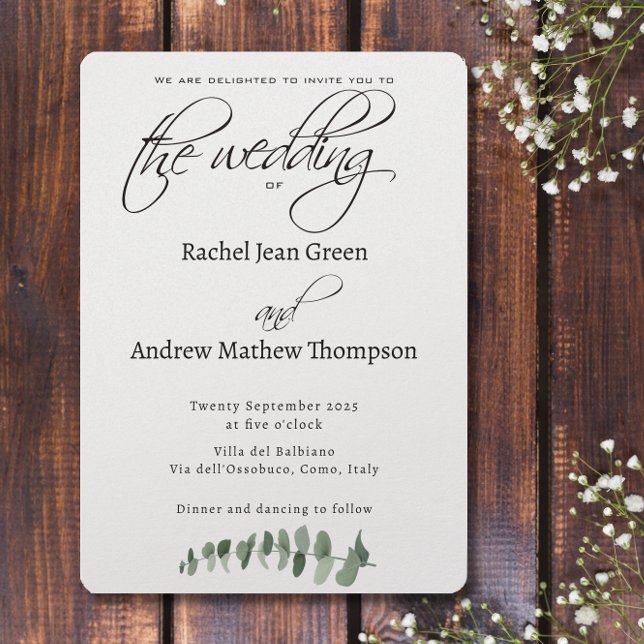 Simple Elegant Calligraphy Eucalyptus Wedding (Creator Uploaded)