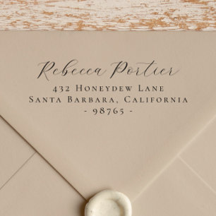 Simple Elegant Calligraphy Minimal Return Address Rubber Stamp