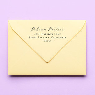 Simple Elegant Calligraphy Modern Return Address  Rubber Stamp