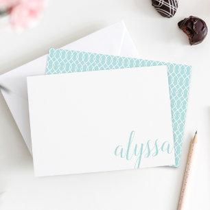 Simple Elegant Calligraphy Personalised Flat Card