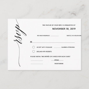 Simple Elegant Calligraphy RSVP Response card v2