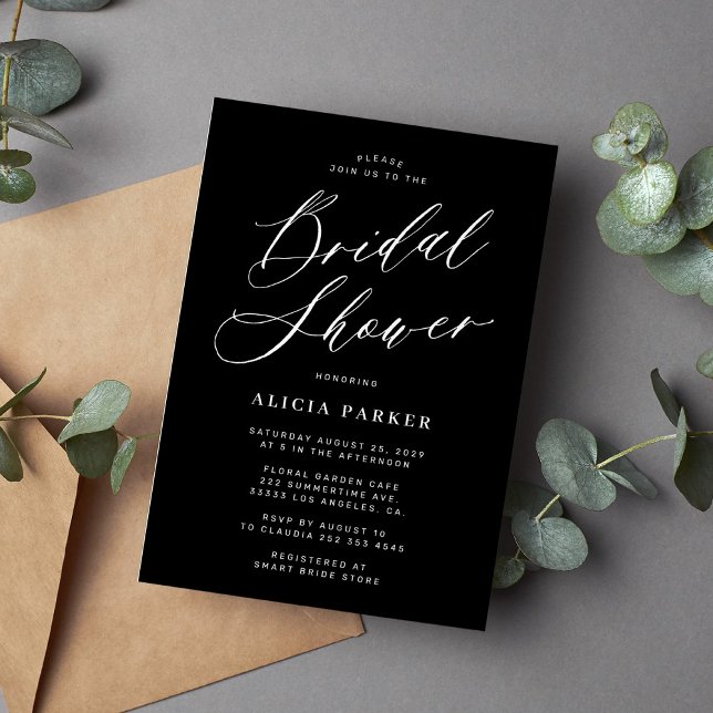 Simple elegant calligraphy script bridal shower invitation (Creator Uploaded)
