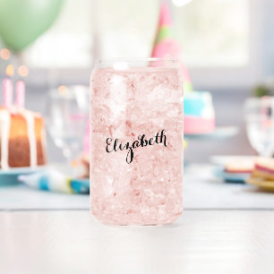 Simple Elegant Calligraphy Script Chic Monogrammed Can Glass