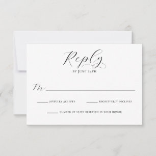 Simple Elegant Calligraphy Script Modern Wedding RSVP Card