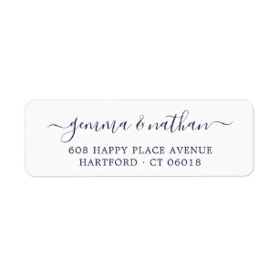 Simple Elegant Calligraphy Script Return Address