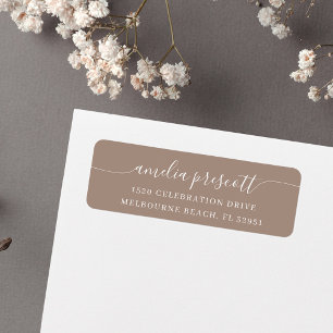 Simple Elegant Calligraphy Script Return Address